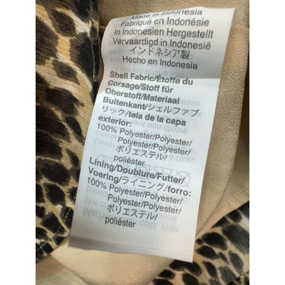 J.Crew Womens Leopard Ruffle Tie Neck Tank Top Size S Beige  Sleeveless Chic - Picture 4 of 12